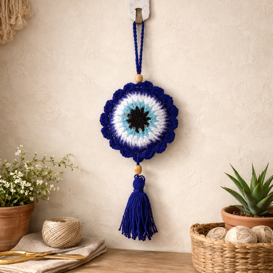 Evil Eye Crochet Wall Hanging