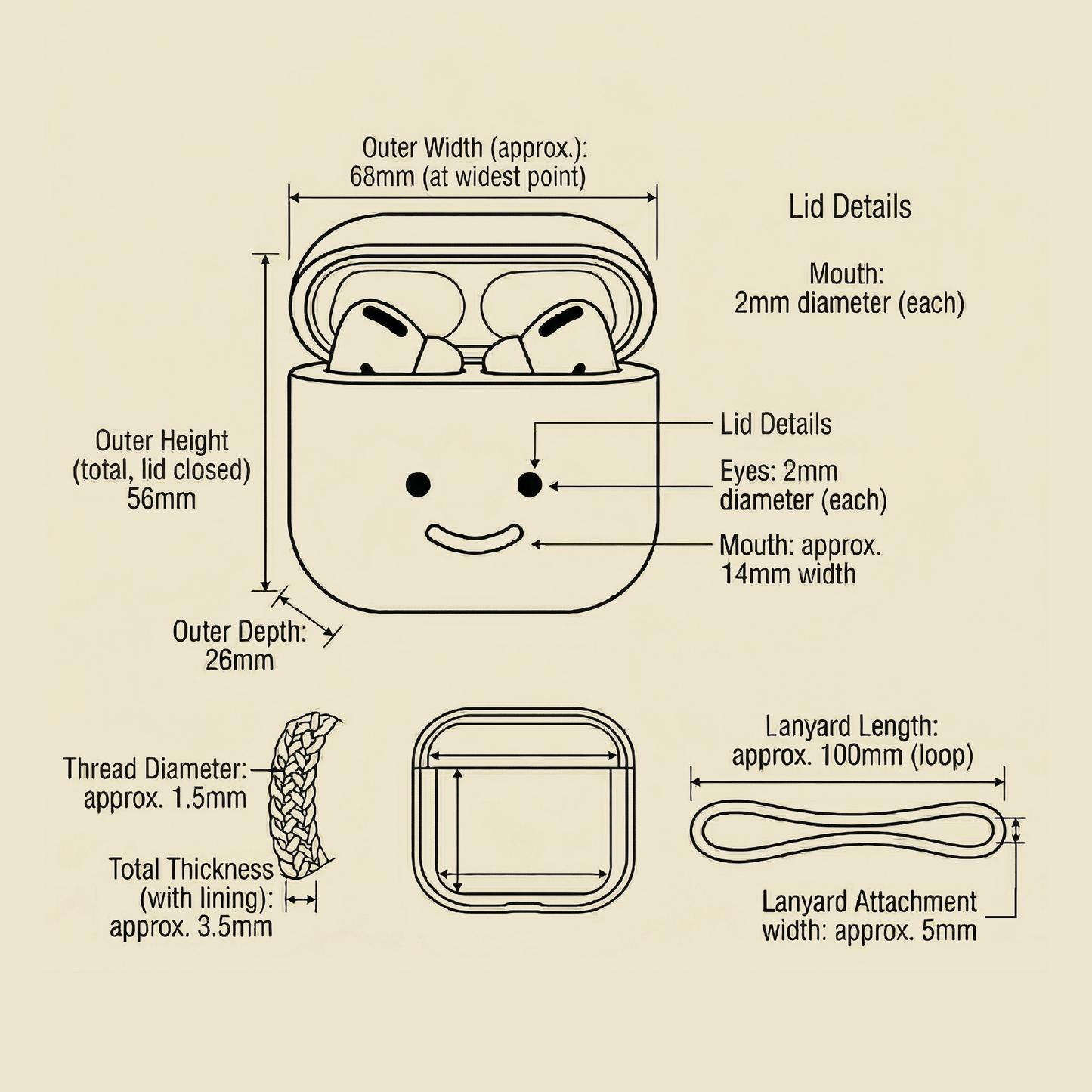 Crochet Apple Airpods Pro Case