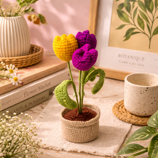 Crochet Tulip Pot