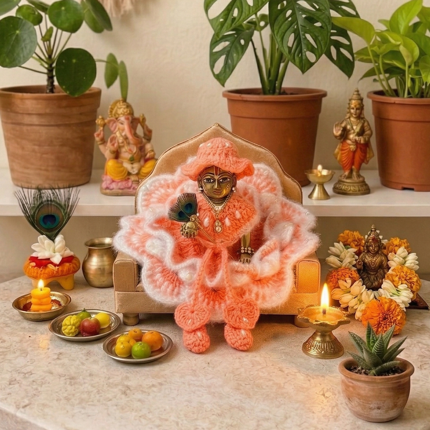 Crochet Laddu Gopal Dress (Poshak)