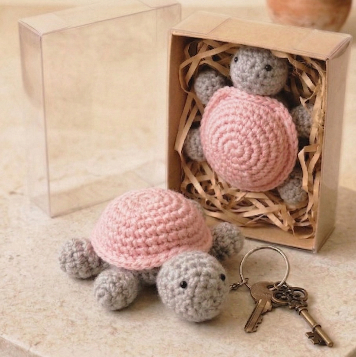 Turtle Crochet Keychain